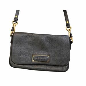 Marc by Marc Jacobs Black Leather Crossbody Bag Gold Hardware Flap